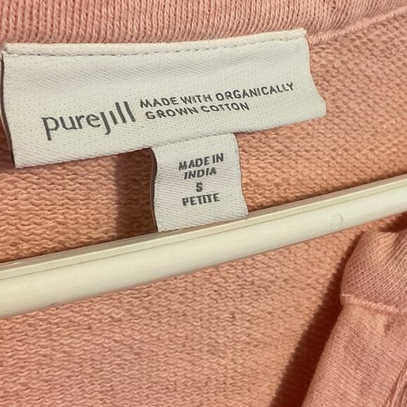 NEW PureJill Small Petite Pink Sweatshirt V Neck - Picture 3 of 6